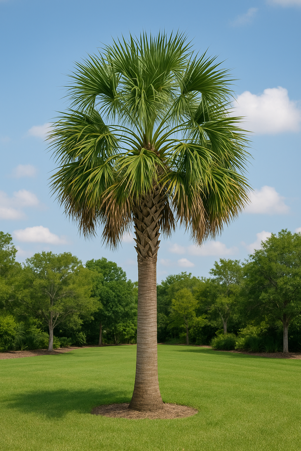 Native sabal palm with fan fronds